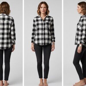 Black and White Plaid Shirt